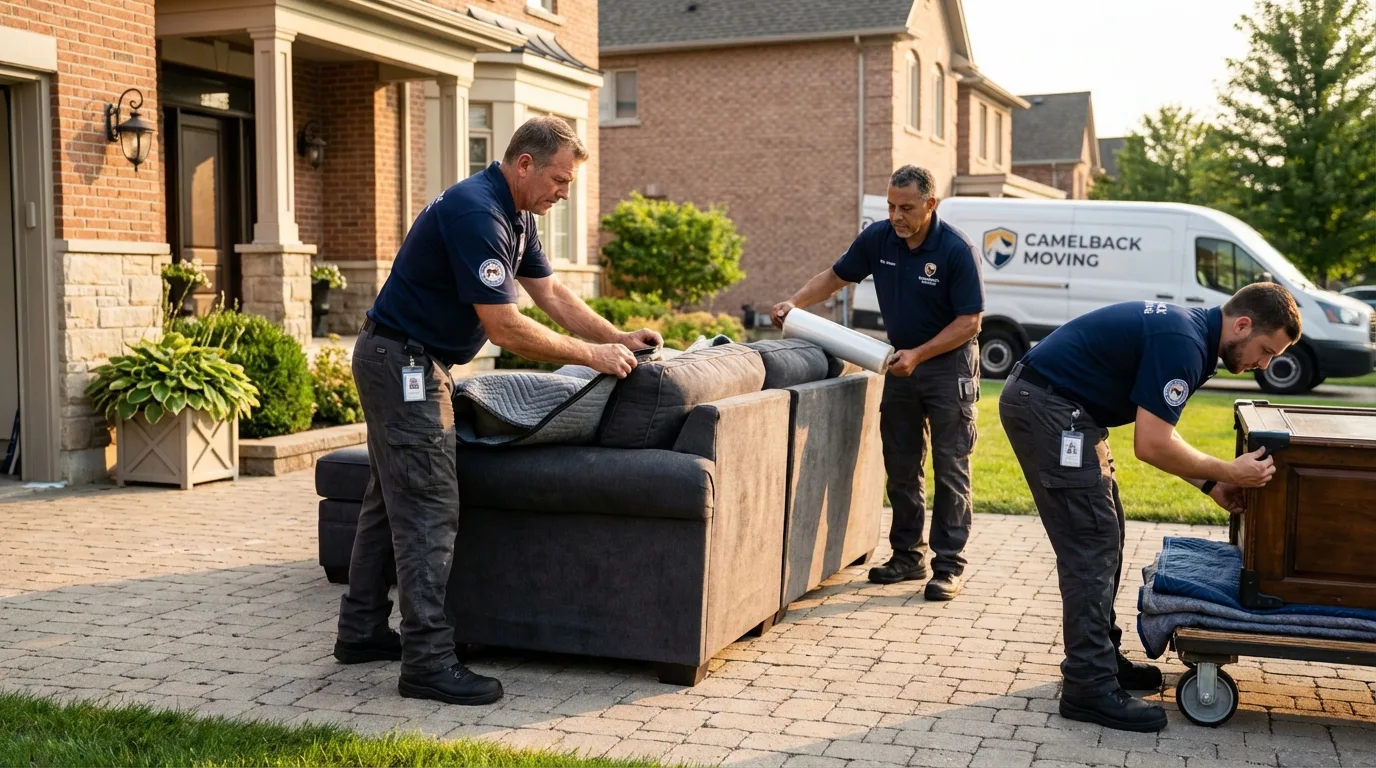 Large estate moving crew wrapping furniture in Gibsonton, FL