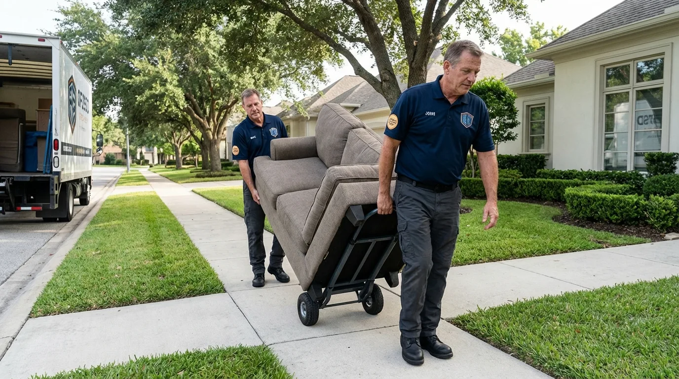 Local residential moving crew loading furniture in Gibsonton, FL